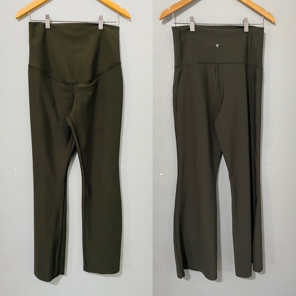 Old Navy Active Maternity Powersoft Extra High Dark Green Pants Size M Pregnancy